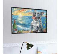 BouleChienue au Bord de la mer Puzzle 1000 Piezas Portátil Familiar Compacto Faune Sauvage Rompecabezas 3D para Familia Desafío Intelectual Maquetas Educativas Construir 1000 PCS