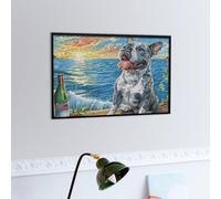 BouleChienue au Bord de la mer Puzzles 300 Piezas Portátil 3D Faune Sauvage Rompecabezas Familiar para Toda La Familia Maquetas Educativas Construir Aliviar Estrés 300 PCS