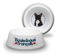 BOULEDOGUE Francais Noir (FRA) - Cuenco para perros ABS de 18 cm de diámetro. Cuenco antideslizante, comedero, cuenco de agua, cuenco para mascotas. Práctico, robusto, duradero y bonito.