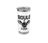 Bouler y petanca con texto en inglés - Boule is cool Vaso térmico de acero inoxidable de doble pared