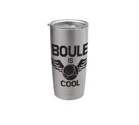 Bouler y petanca con texto en inglés - Boule is cool Vaso térmico de acero inoxidable de doble pared