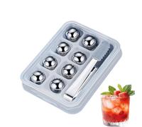 Boules De Glaçon Réutilisables Pour Le Vin | 8 Sphères Rafraîchissantes - Avec Pince En Acier Inoxydable Et Boule Rafraîchissante Pour Café,Pour Boissons Comme Lait, Vin, Bière, Pour Maison, Bar Et