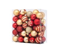 Boules de Noël Incassables - Lot de 50 Ornements | Décorations rétro 1,5" pour arbre de Noël | Idéales pour fêtes, mariages, vacances, Maison | Ornements pour sapin intérieur/extérieur