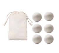 Boules de Séchage en Laine, Ensemble de 6 Boules Adoucissantes en Tissu Naturel, Boule de Adoucisseur de Tissu Réutilisable, Boules de Sécheuse en Laine de Qualité pour Réduire les Rides des Vêtements