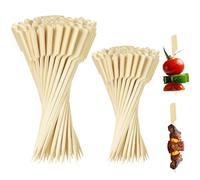 BOULESENM 200 Piezas Brochetas,12/9CM Palillos para Aperitivos,Palitos de Madera,Cocktail Skewer,Fruit Skewers para Buffets BBQ Kebabs Aperitivos Hamburguesas Verduras Frutas