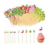 BOULESENM 200 Piezas Palillos para Aperitivos 12cm,Brochetas,Pinchos Decorativos para Comida,Pinchós de Frutas pará Frutas, Postres, Ensalada, Fiesta,Palillo Cóctel Palos Coctel Madera