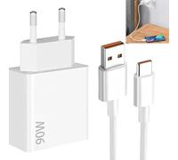 BOULESENM 90W Cargador Rápido,Cargador Cable USB C Cárgador Carga Rapida con USB C Cable 1M para Xiaomi 15 14 13 Ultra Poco X7 Pro Poco F6 X4 5G 14T 13T Poco Pad M6 Mi 10T Pro