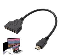BOULESENM Adaptador Divisor HDM1,Cable Adaptador Divisor 1 a 2 vías,HDM1 2 Entradas 1 Salida,1080P Macho a HDM1s Doble Hembra,para Televisores de Alta Definición,Monitores LED,LCD y Proyectores
