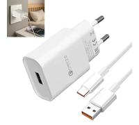 BOULESENM Cargador Rápido de 18W con Cable Tipo C de 1,5M, Cargador USB-C Compatible con Xiaomi Note9, Samsung, Oppo, Google, Motorola, Realme, HTC, Sony, Cargador Tipo C, para Honor Lite, Huawei Lite