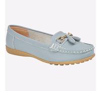 Boulevard Camila Mujer Clásico Elegante Cuero Casual Borla Mocasines Azul