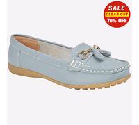 Boulevard Camila Mujer Clásico Elegante Cuero Casual Borla Mocasines Azul