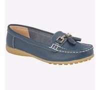 Boulevard Camila Mujer Clásico Elegante Cuero Casual Borla Mocasines Azul Marino