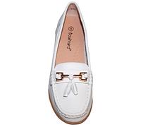 Boulevard Camilla Mocasines de piel para mujer, color plateado metálico, color Blanco, talla 40 EU