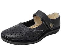 Boulevard De las mujeres Toque Fijación Amplio Bar Zapato Negro 9 UK / 42 EU