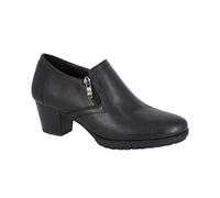 Boulevard L389 - Zapatos de corte alto de poliuretano para mujer, con doble cremallera, tacón cubano, suela TPR, Black, 38 EU