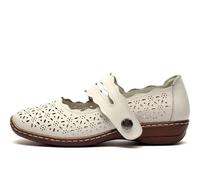 Boulevard L641 - Zapatos casuales de piel con cierre táctil para mujer, White, 40 EU