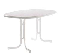 Boulevard Mesa Plegable, 140x90x72cm Blanco Stahrohrgestell Mecalit-pro-Platte