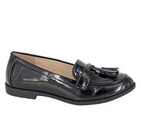 Boulevard Mocasines con borlas para mujer, zapatos escolares para niñas, color negro, Black, 38 EU