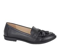 Boulevard Mocasines con borlas para mujer, zapatos escolares para niñas, color negro, Black, 40 EU