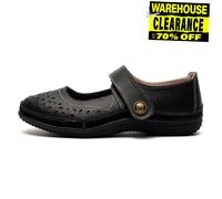 Boulevard Ontario Perforado Barra Mujer Moda Vestido Casual Cuero Zapatos Negros