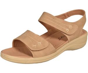 Boulevard Sandalias de nobuck sintético floral para mujer (5 UK) (beige)