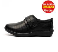 Boulevard Toronto Mujer Casual Moda Clásico Zapatos de Correa Corte Ancho Negro