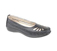 Boulevard Zapatos casuales de verano perforados para mujer, Black, 38 EU