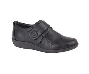 Boulevard - Zapatos Horma Extra Ancha y Cierre Adhesivo para Chica Mujer (41 EU) (Negro)