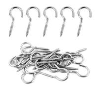 BOUMVID 10 Pieza Ganchos Atornillables de Acero Inoxidable, M3 x 40mm Gancho Pared de Tornillo, Clavo Alcayatas de Tornillos de Techo de Apertura para Colgar Cosas en Interiores y Exteriores