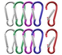 BOUMVID 10 Piezas Mosqueton, Mini Mosqueton Aluminio Pequeño, 5 Colores Mosquetón Llavero Pequeños Compacta Ligera Mosquetones para Mochileros Camping Pesca Viajes (47 x 22 mm, 5 Colores)