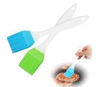 BOUMVID 2 Piezas Pincel Cocina, Silicona BBQ Pincel de Pastelaria, Resistente a Altas Temperaturas Pinceles de Silicone Traje para Barbacoas, Repostería, Baking Cooking (Azul y Verde)