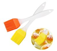 BOUMVID 2 Piezas Pincel Cocina, Silicona BBQ Pincel de Pastelaria, Resistente a Altas Temperaturas Pinceles de Silicone Traje para Barbacoas, Repostería, Baking Cooking (Naranja y Amarillo)