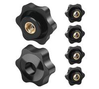 BOUMVID 6 Tornillos de Estrella M8, Tornillos de Mariposa de 38mm de Diámetro Exterior, Tuercas de Mariposa, Rosca Tornillo de Mariposa Negros, Tuercas de Perilla Palomilla de Sujeción Estrella