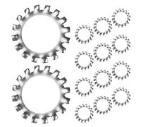 BOUMVID Arandelas de Seguridad Dentadas Externo M10 x 18mm, 15 Piezas Arandelas Dentadas Externas, 304 Acero Inoxidable de Arandela Bloqueo, Arandela de Resorte de Onda