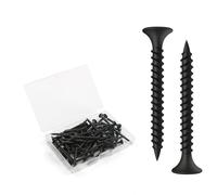 BoumVID - Tornillo de placa de fijación rápida M3,5 x 35 mm, 50 piezas tornillos fosfatados para placa de yeso en perfil de acero para tabiques secos, tornillos negros, cabeza de trompeta para paneles