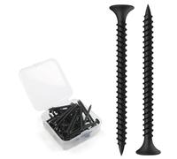 BoumVID - Tornillo de placa de fijación rápida M3,5 x 60 mm, 50 piezas tornillos fosfatados para placa de yeso en perfil de acero para tabiques secos, tornillos negros, cabeza de trompeta para paneles