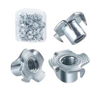 BOUMVID Tuerca en T de 4 Puntas M5 x 8 mm, 50 Pieza T Tuerca de Acero Carbono, Tuercas de Accionamiento, Tuerca de Cuatro Puntos, Adecuado para Muebles de Embutir Madera, Construcción, Madera
