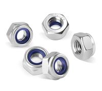 BOUMVID Tuercas Hexagonales M3, 50 Piezas Tuercas Autoblocantes de Acero Inoxidable A2 V2A, Autobloqueo Antideslizante Tuerca de Bloqueo de Nylon DIN 985, para Tornillos Pernos Roscados