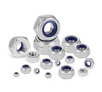 BOUMVID Tuercas Hexagonales M5, 100 Piezas Tuercas Autoblocantes de Acero Inoxidable A2 V2A, Autobloqueo Antideslizante Tuerca de Bloqueo de Nylon DIN 985, para Tornillos Pernos Roscados