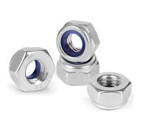 BOUMVID Tuercas Hexagonales M8, 100 Piezas Tuercas Autoblocantes de Acero Inoxidable A2 V2A, Autobloqueo Antideslizante Tuerca de Bloqueo de Nylon DIN 985, para Tornillos Pernos Roscados