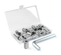 BOUMVID Tuercas Roscadas Hexagonales Insertos de Madera M10 x 25mm, 20 Piezas Tuercas de Insertar Roscados Hexagonal Remaches, Tuerca de Inserción Cabeza Plana para Muebles de Madera