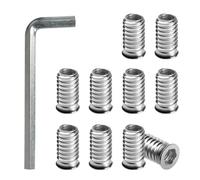 BOUMVID Tuercas Roscadas Hexagonales Insertos de Madera M6 x 20mm, 10 Piezas Tuercas de Insertar Roscados Hexagonal Remaches, Tuerca de Inserción Cabeza Plana para Muebles de Madera