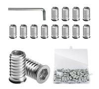 BOUMVID Tuercas Roscadas Hexagonales Insertos de Madera M6 x 20mm, 40 Piezas Tuercas de Insertar Roscados Hexagonal Remaches, Tuerca de Inserción Cabeza Plana para Muebles de Madera