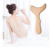 Bounabay Masajeador de drenaje linfático Gua sha de madera, cuerpo más grande, espalda y cuello, kit de herramientas de masaje para moldear el cuerpo, cuidado del hogar, tejido profundo (forma 2)