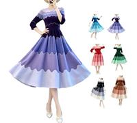 Bounce Dresses for Women Church,Elegant Pearl Bouncy Midi Dress