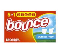 Bounce - Hojas suavizantes de secadora para control estático, aroma fresco al aire libre, 120 unidades
