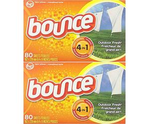 Bounce - Hojas suavizantes para exteriores, aroma fresco, 80 hojas (paquete de 2)