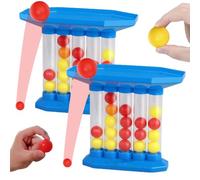 Bounce & Shoot 4-Ball Launcher Toy - 3d Tabletop Game for Multiplayer Fun, Party Favors for Holiday Multiplayers Fun Games, Tabletop Board Game, Connect The Balls of Same Colour in A Row(2PCS)