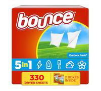 Bounce Toallitas de secado - 330 unidades de hojas de secado al aire libre para secadora · Reduce la electricidad estática · suaviza la ropa
