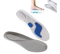 BounceBoost Insoles - Shock Absorption Insoles Arch Support Inserts - Running Shoes Replacement Insoles for Men Women (Gray,45-46)